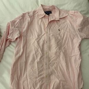 Ralph Lauren Polo Pink/White Striped Button Down